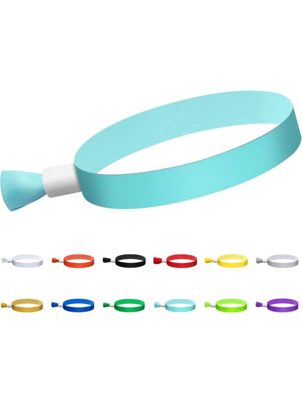 100 Pcs Disposable Cloth Wristbands - Water Green Party Bands for Events